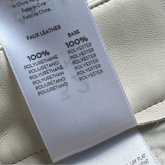 Mother High Waisted Egret Tunnel Vision Pleated Prep Faux Leather Pants Size 32 - Picture 12 of 13